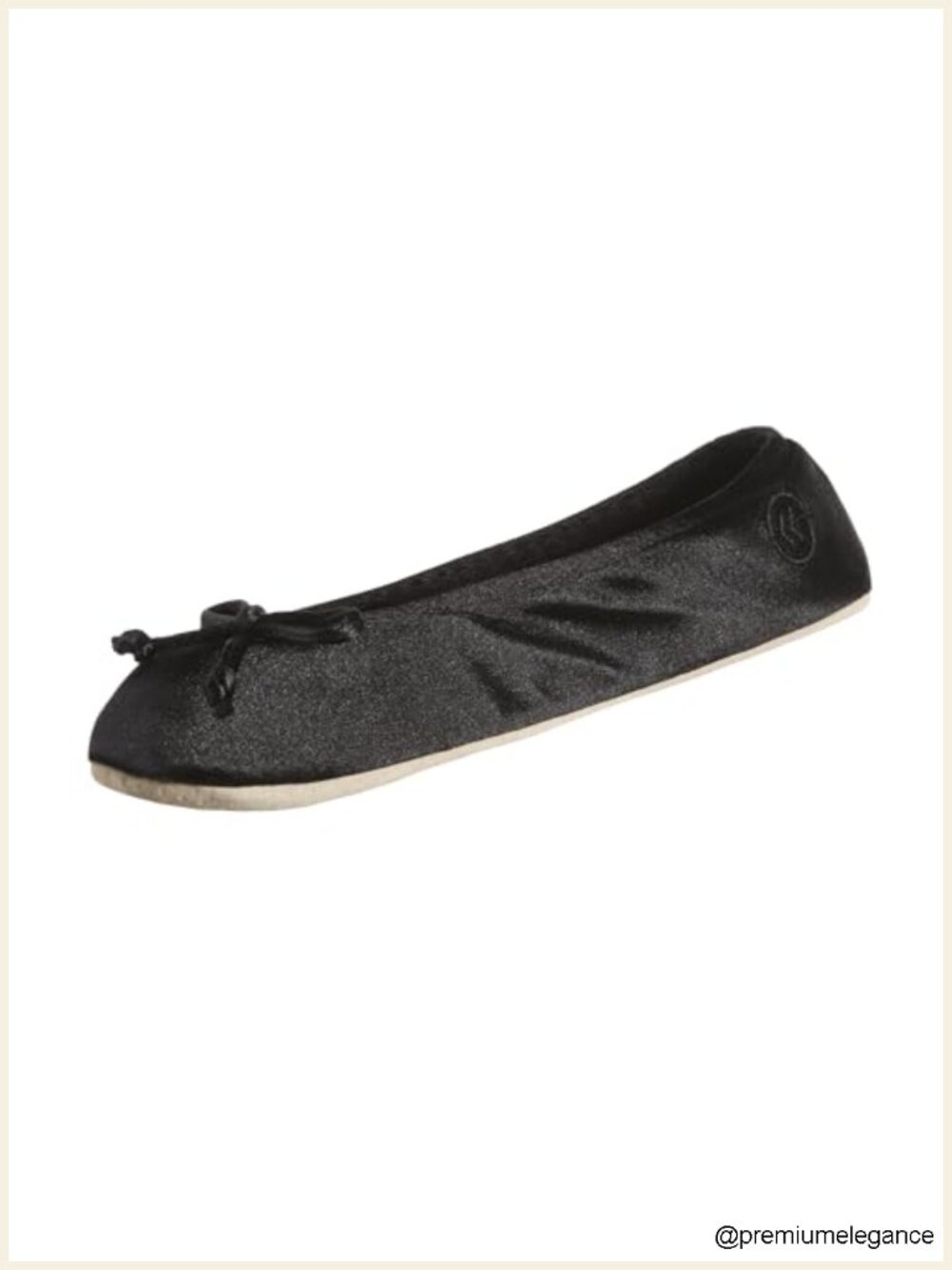Satin Ballerina Slippers with Bow, Suede Sole, Machine Washable, Lightweight